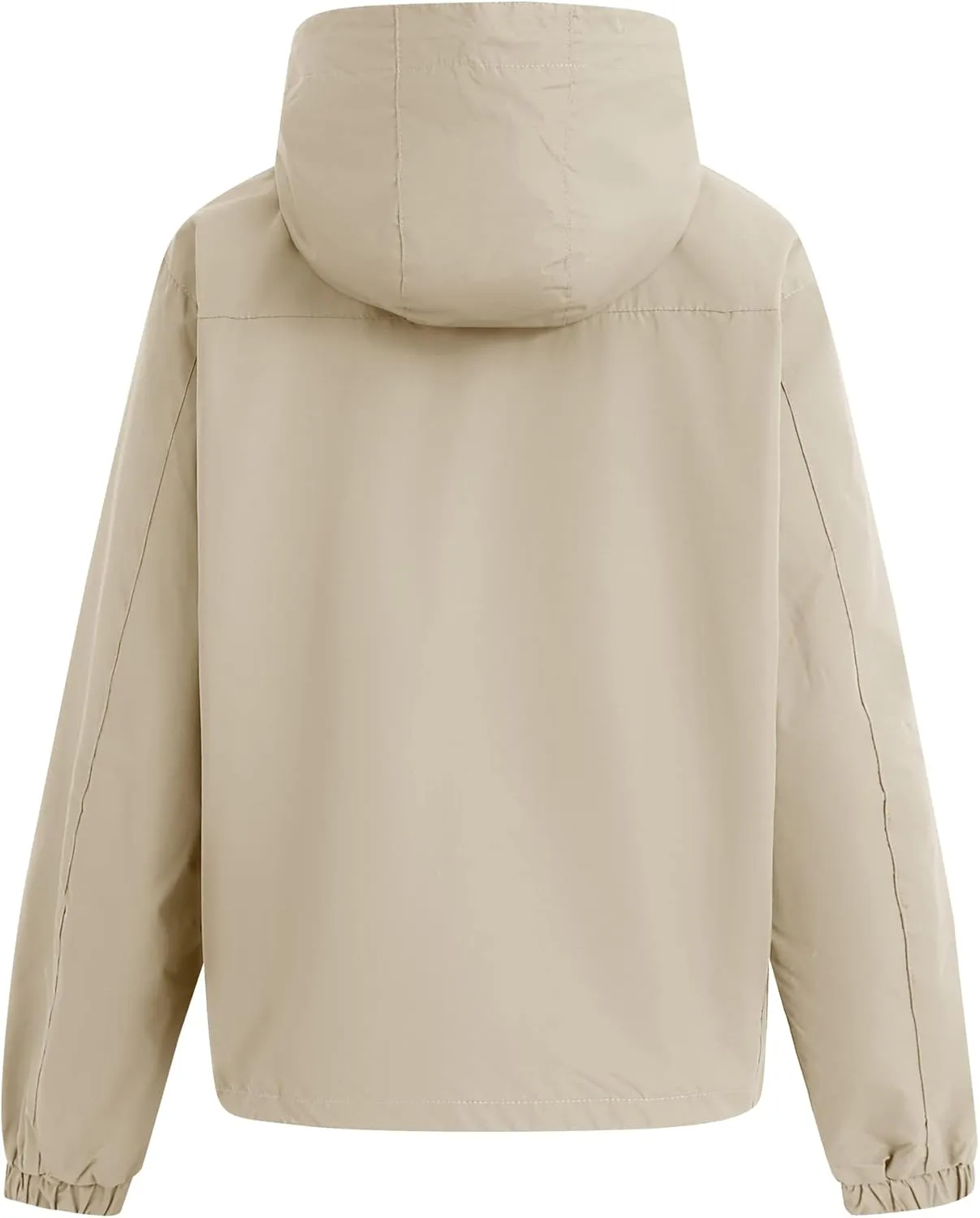 Spmor Women's Waterproof Rain Jacket Windproof Hooded Windbreaker Lightweight Raincoat