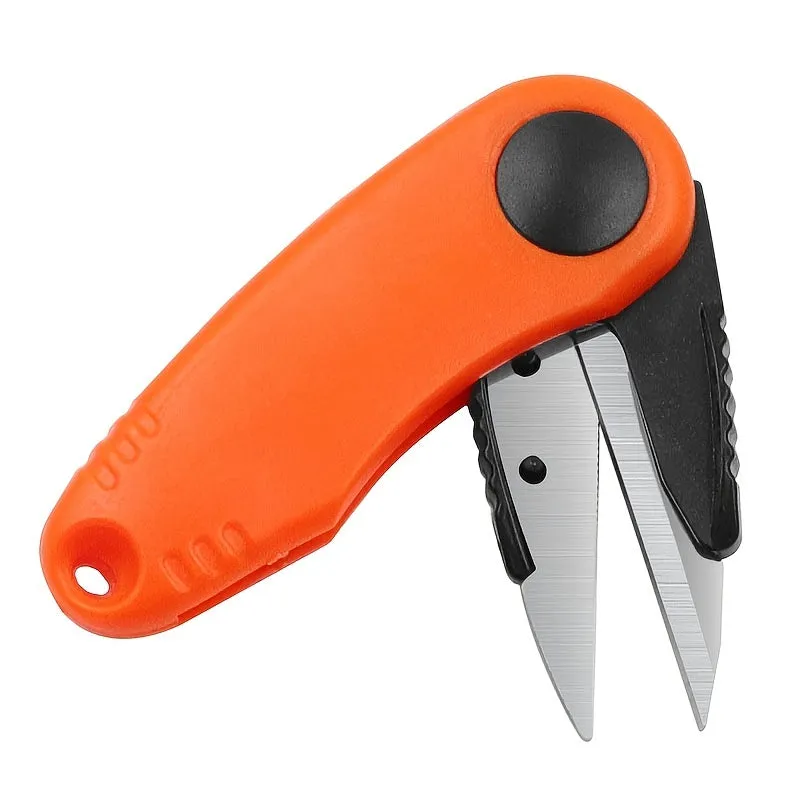 Stainless Steel Folding Fishing Scissors with Leather Sheath  Essential Gear
