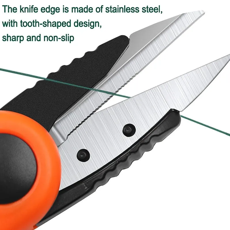 Stainless Steel Folding Fishing Scissors with Leather Sheath  Essential Gear