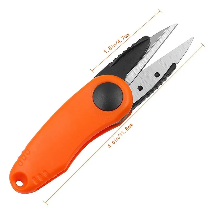 Stainless Steel Folding Fishing Scissors with Leather Sheath  Essential Gear