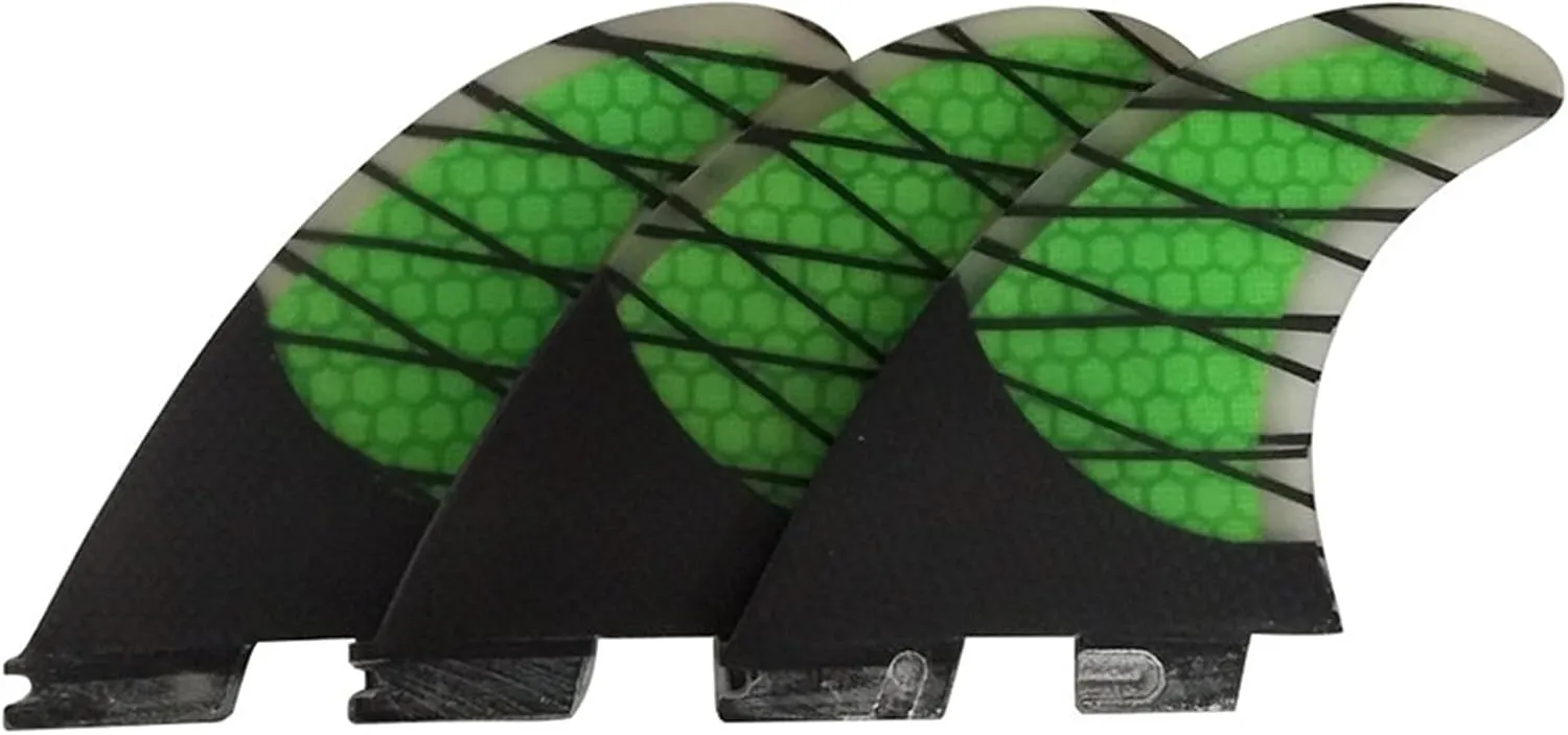 Surf & SUP Fin Surfboard Fin G3/G5/K2.1 Honeycomb Carbon Fiber Surfing Rudder Surfboard Propeller Paddle Board Fin Replacement for Longboard Surfboard & Paddleboard ( Color : Green , Size : K2.1 )