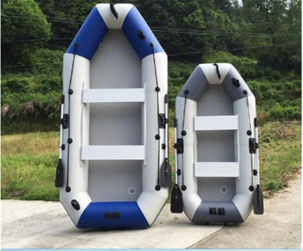 Thickened Inflatable Kayak, Independent Bottom Plate, 3 Independent Air Chambers, Suitable for Fishing, Rafting and Lifeboat,2.3M