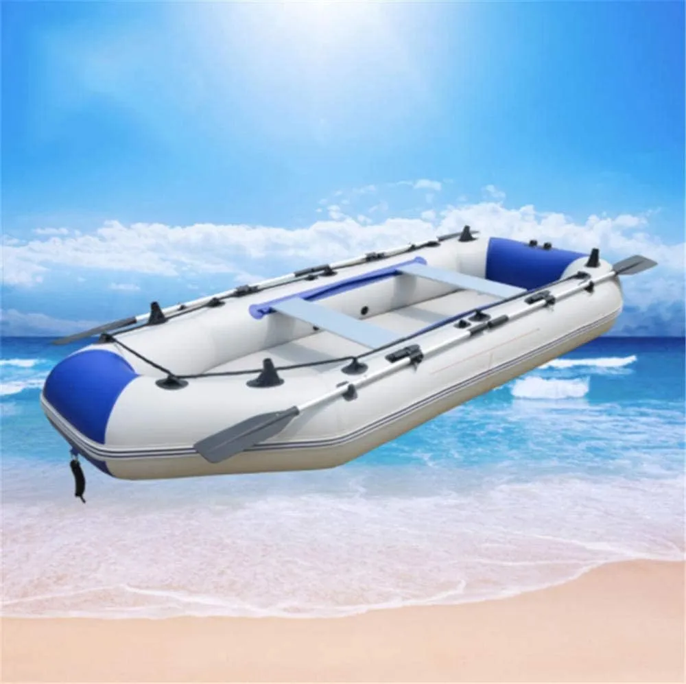 Thickened Inflatable Kayak, Independent Bottom Plate, 3 Independent Air Chambers, Suitable for Fishing, Rafting and Lifeboat,2.3M