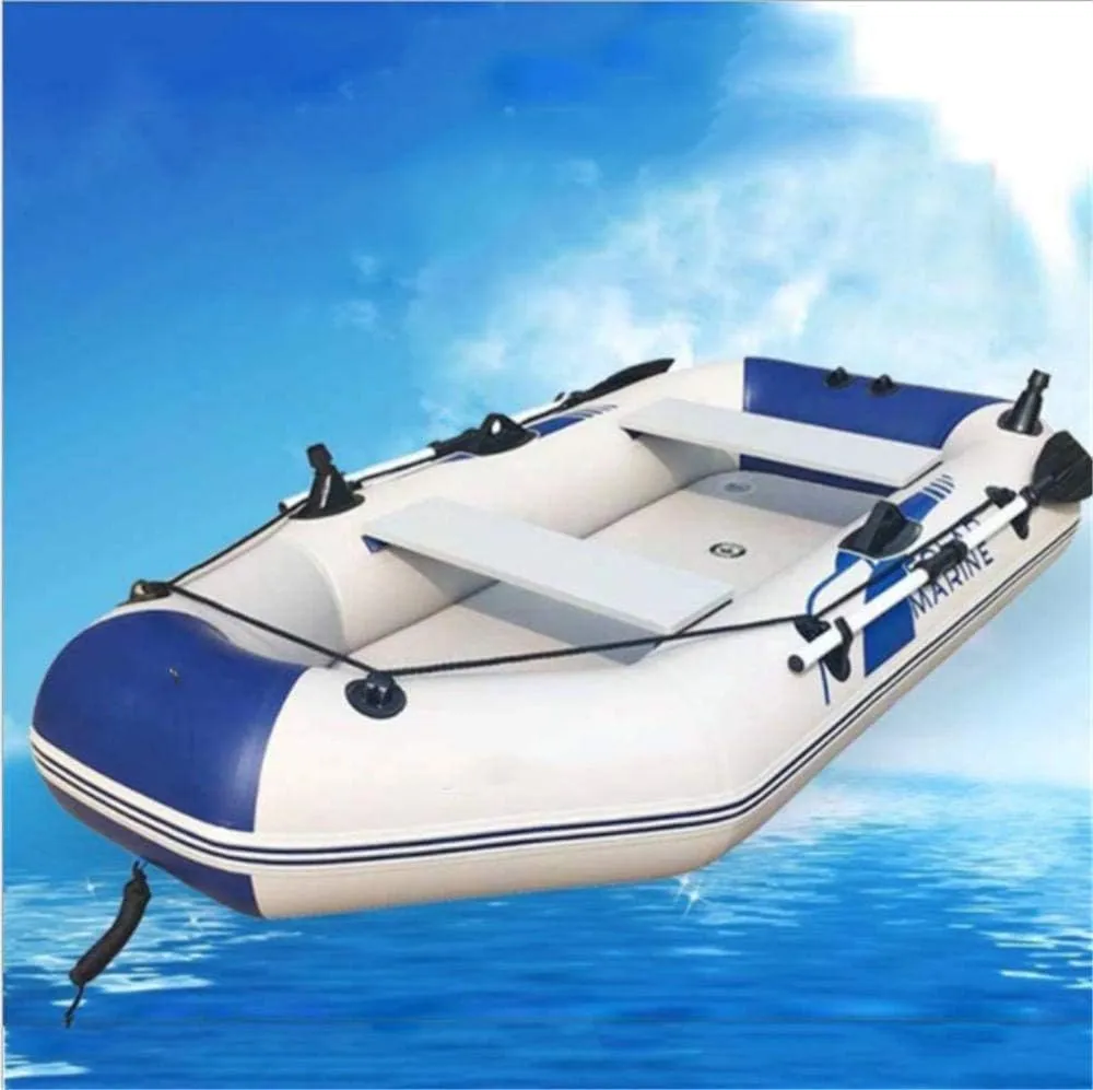 Thickened Inflatable Kayak, Independent Bottom Plate, 3 Independent Air Chambers, Suitable for Fishing, Rafting and Lifeboat,2.3M