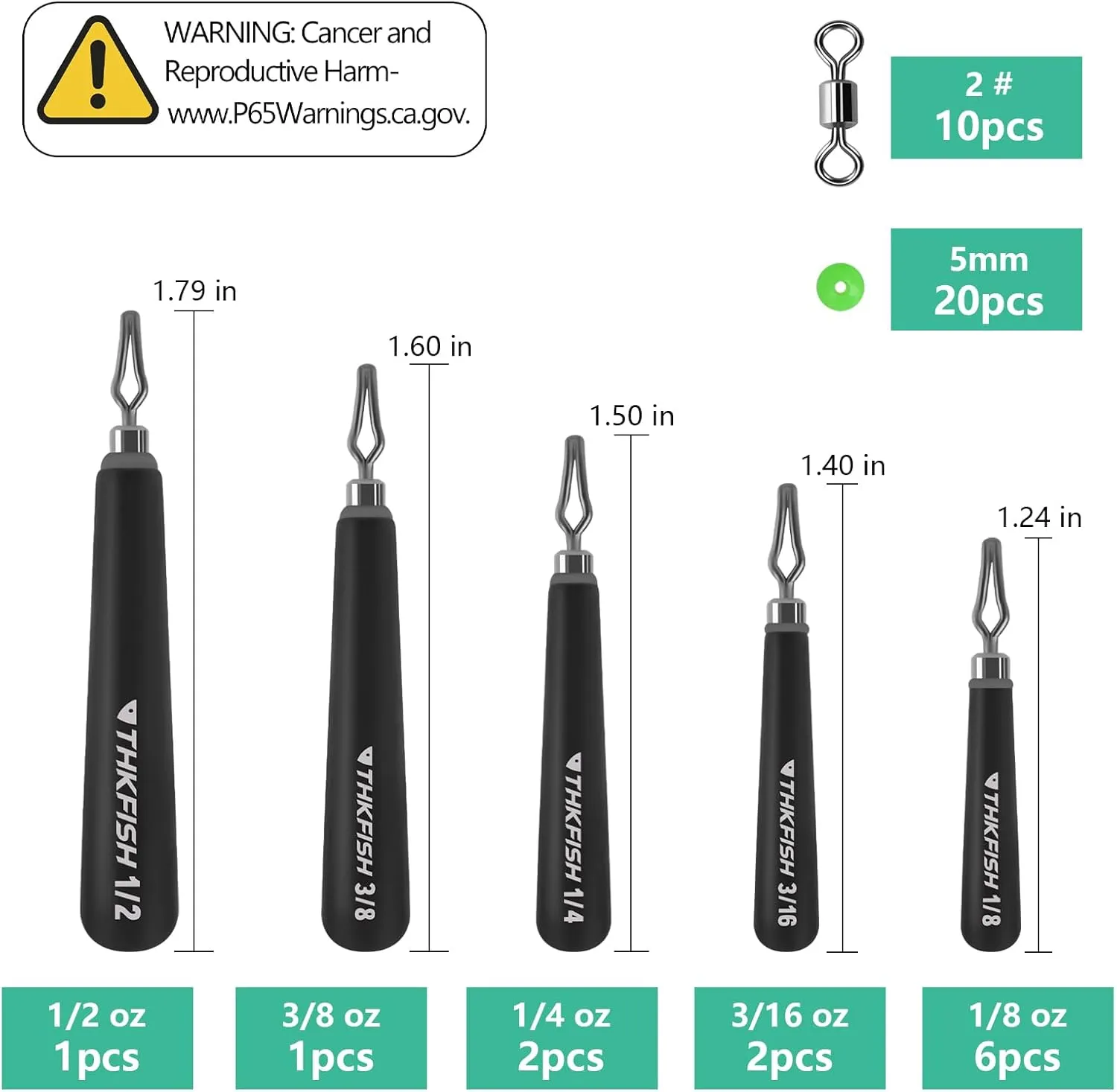 THKFISH Tungsten Drop Shot Weights Kit, Skinny Drop Shot Weights Kit, Teardrop Drop Shot Weight with Fishing Beads and Swivel for Bass Fishing, 97% Density Tungsten Fishing Weights