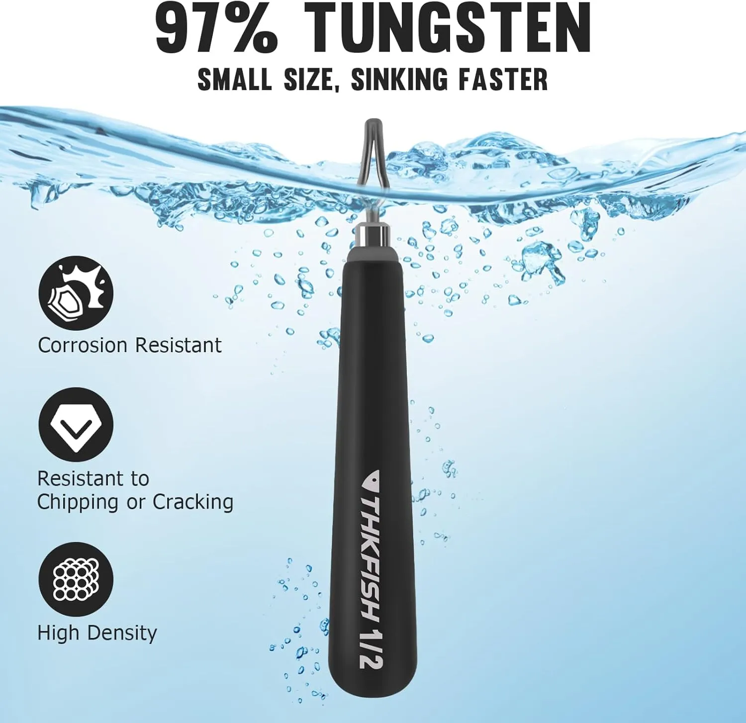 THKFISH Tungsten Drop Shot Weights Kit, Skinny Drop Shot Weights Kit, Teardrop Drop Shot Weight with Fishing Beads and Swivel for Bass Fishing, 97% Density Tungsten Fishing Weights