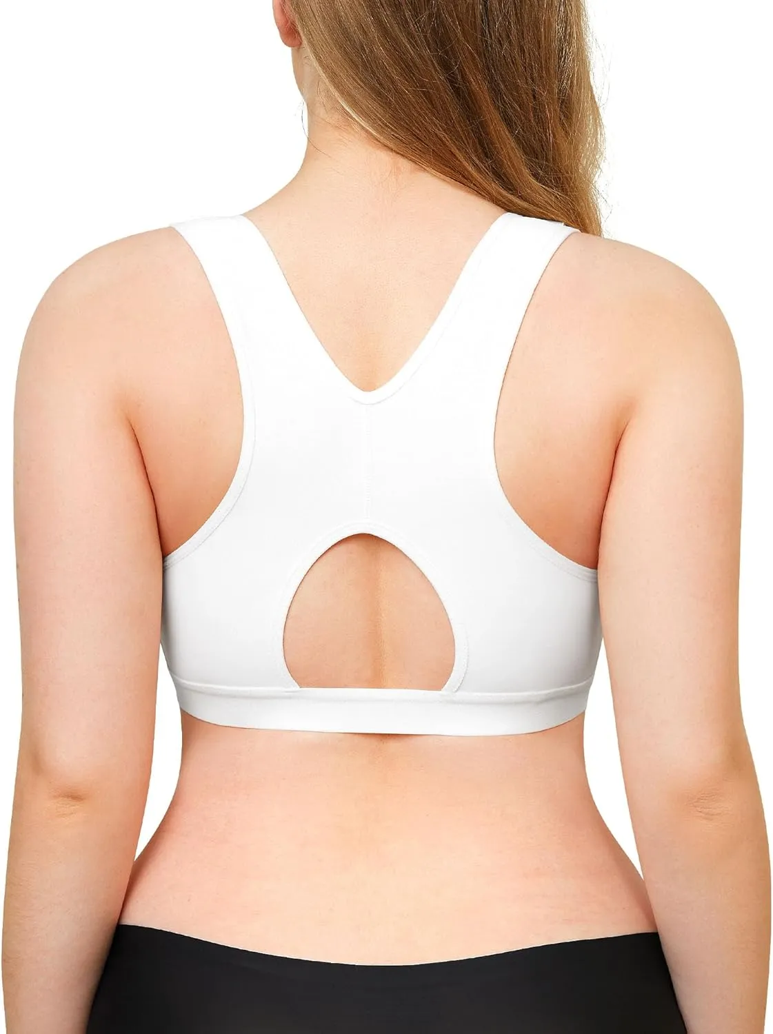 Wonderience Post-Surgical Bra Wide Adjustable Straps with Front Closure Wirefree