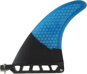 ZHU-CL Surf & SUP Fin Surfboard 6-inch Glass Fiber Single Rudder Honeycomb Surfboard Center Fin Longboard Fish Fin for Longboard Surfboard & Paddleboard (Color : Blue, Size : 6INCH)